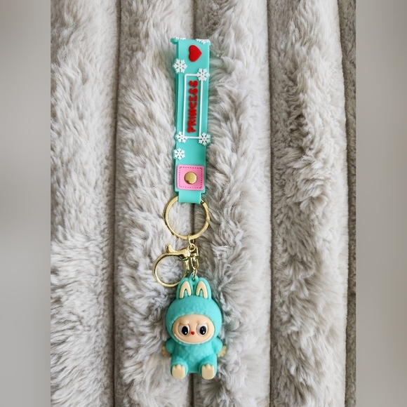 Cute Labubu Blue And Pink Keychains with Lanyards - Picture 5 of 8